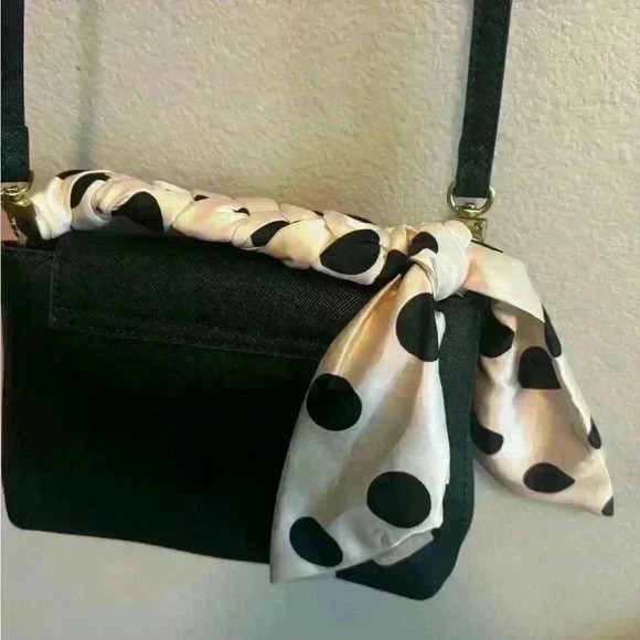 Zara Mini City Bag with Polka Dot Printed Scarf in Dark Forest Green - Picture 10 of 11